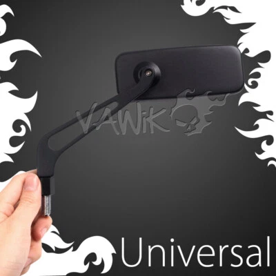 Espejo VAWiK Magazi CONVEXO CNC aluminio CLÁSICO NEGRO 10mm 5/16" se adapta a Moto Guzzi Foto 1 de 4