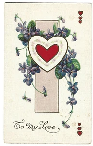 Vintage " To My Love" Valentine's Postcard c1910's unposted Series 87 A - Picture 1 of 2