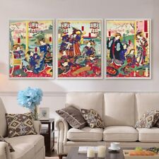 Toyohara Kunichika Most Favorite Geishas Triptych Poster Canvas A0 A1 A2 A3 A4