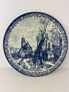 Large Delfts Plate Holland 12" De Winter" in  Charger Royal  - Picture 1 of 8