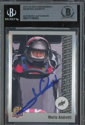 Mario Andretti Signed 2014 UD 25th Anniversary Racing #46 AUTO BGS BAS - Image 1 of 2