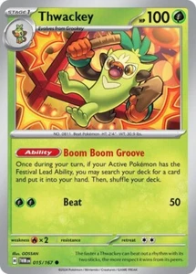 Pokemon Thwackey SV06: Twilight Masquerade 015/167 Common - Picture 1 of 1