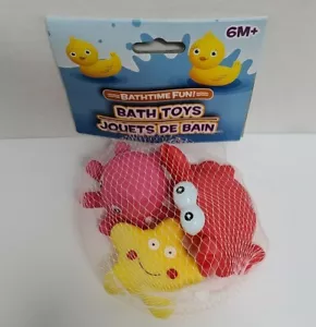 Bath time fun! Rubber crab/octopus bath toys for baby/toddler/kids, 3pk, 6mos + - Picture 1 of 2