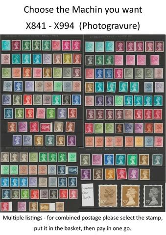 GB MINT MACHIN Photo 1971-1993 X841-X994 MNH Unmounted NHM - multiple listing Cover