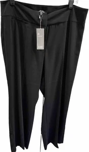 NWT $188 Eileen Fisher Wide-Leg Trouser Tropical Suiting Pants BLACK 14 Jacket! - Picture 1 of 6