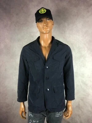 Armani Jeans Vintage Mens Navy Blue Showerproof Nylon Coat Jacket Size M - Image 1 of 4