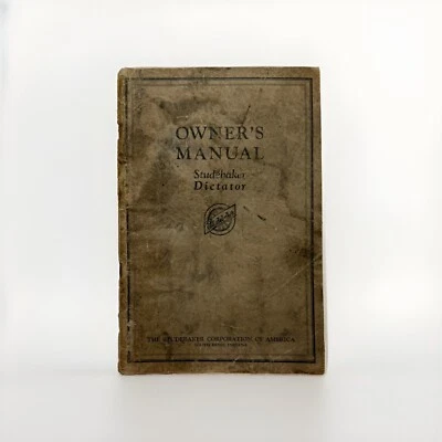 Studebaker Dictator OEM Manual del Propietario Manual Servicio Reparación Guía del Usuario Hágalo Usted Mismo Foto 1 de 4