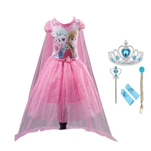 Toddler Princess Elsa Anna Frozen Role Cosplay Dress up Costume Dress for Girls - Picture 1 of 9