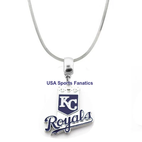 MLB Kansas City Royals Team Logo Pendant Necklace On A 925 Snake Chain 4 Sizes Cover