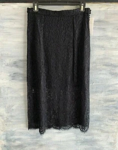 NEW! Nordstrom LEWIT LW379355MI Lace A-Line MIDI Skirt, 10 - Black - $349 - Picture 1 of 12
