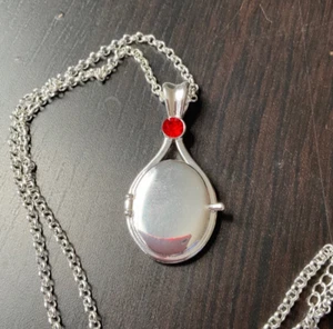 H2O Just Add Water Lockets FULL SIZE Rhodium Plated Rolo Chain Necklace Mermaid - Picture 1 of 4