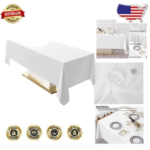 10 Pack Durable White 60x102 Inch Polyester Tablecloths for Weddings & Events - Picture 1 of 9