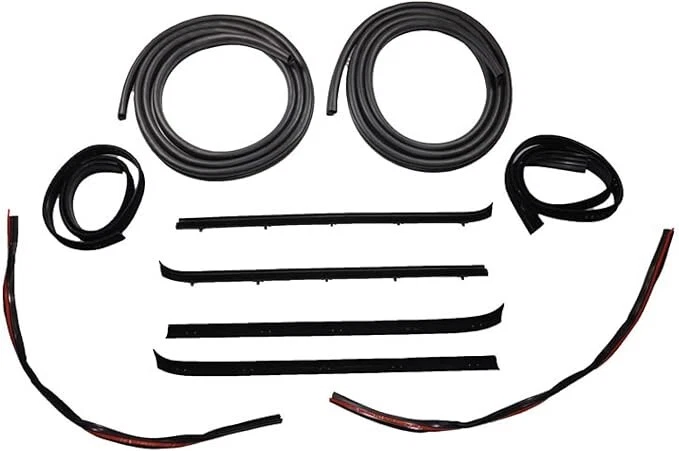 GMC Truck Front Door Window Run Sweep Felts Weatherstrip Seals Kit Set for Chevy Foto 1 de 4