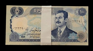 IRAQ 100 DINARS P-84 1994 x 100 Pcs Lot IRAQI BUNDLE SADDAM FALCON UNC BANKNOTE - Picture 1 of 6