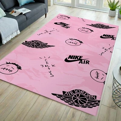 Sneaker rug, sneaker carpet, sneaker mat, hypebeast rug, sneaker decor, pink rug - Image 1 of 4