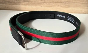 Vanzetti Cintura in Pelle Leather Belt W90 Germany Verde, Rosso - Foto 1 di 7