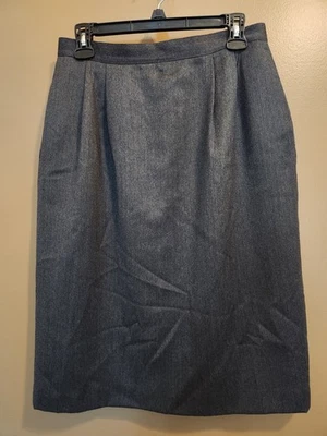 Женская юбка Liz Claiborne Collection серая с чистой шерстяной подкладкой размер 12 3 кармана - Изображение 1 из 4