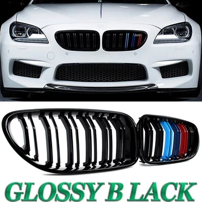 Front Kidney Hood Grille For BMW F06 F12 F13 M6 650i 640i 2012-2018 Glossy Black - Image 1 of 4