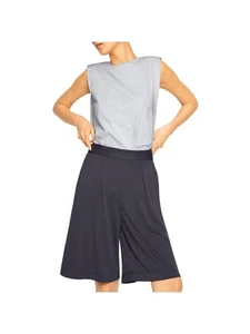 B NEW YORK Womens Pocketed Pleated Elastic Back Waist Wide Leg Shorts - Picture 1 of 2