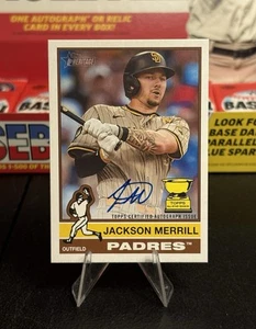 2025 Topps Heritage JACKSON MERRILL Real One Autografo Rookie Cup SP! *Padres - Foto 1 di 2