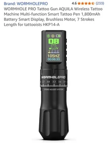 WORMHOLE PRO Pistola per Tatuaggi AQUILA Wireless Multifunzione Smart Tattoo Pen Nuova - Foto 1 di 7
