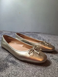 Scarpe basse da ballo Cole Haan Grand 360 in pelle da donna oro 8,5 fiocco evento vacanze - Foto 1 di 13