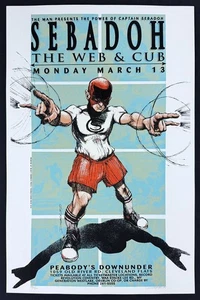 Póster Sebadoh The Web & Cub 1995 serigrafía Derek Hess firmado numerado - Imagen 1 de 3