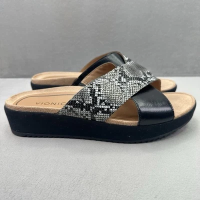 Sandalias Vionic Hayden para mujer talla 10 (anchas) de cuero de serpiente natural cruzadas Foto 1 de 4