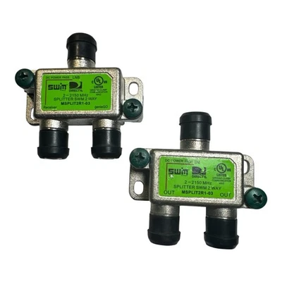 Directv SWM Approved 2-Way Wide Band Splitter (2-Pack) - Image 1 of 2