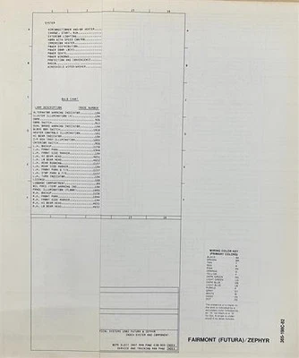 Diagrama De Cableado Eléctrico OEM 1982 Ford Fairmont Y Futura Mercury Zephyr 82 - Imagen 1 de 4