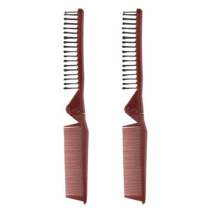 2pcs Plastique Double Brosse à Cheveux Poche Pliant Voyage Peigne Anti Statique - Picture 1 of 4