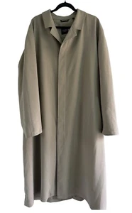Vintage Sanyo New York Men’s Sz L Khaki Trench Coat Long Over Coat Made in Japan - Picture 1 of 15