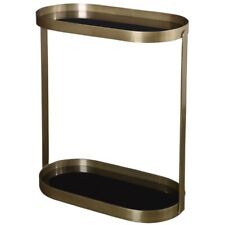 Uttermost Adia Contemporary Metal and Glass Accent Table in Antique Gold