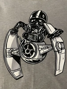 Under Armour Star Wars Short Sleeve Gray T Shirt Boys Youth Medium EUC Loose Fit - Picture 1 of 8