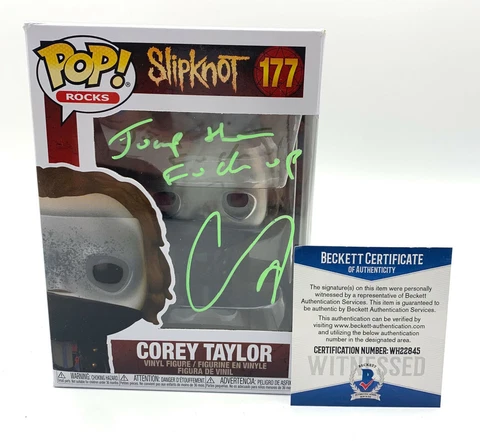 COREY TAYLOR SIGNED AUTOGRAPH SLIPKNOT FUNKO POP BECKETT BAS 18 W@W LYRICS Cover