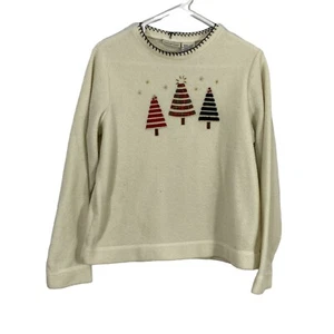 White Stag Womens Ivory Crew Neck Long Sleeves Pullover Sweatshirt Size Small - Picture 1 of 9