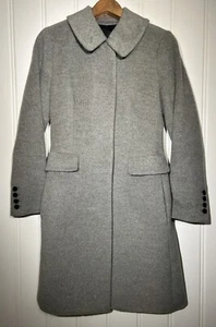 Talbots Women's Petite 2P Gray Wool Blend Knee Length Blazer Button Jacket - Picture 1 of 7