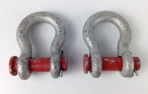 QTY 2 WLL 2t Crosby 1/2" PIN ANKER SCHÄKEL KOSTENLOSER VERSAND - Bild 1 von 3
