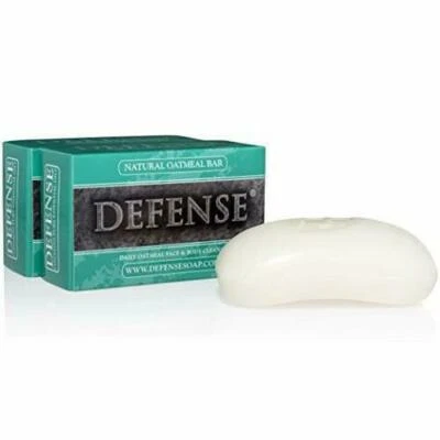 DEFENSE Soap OATMEAL Bar 4 oz - (2 PACK) - 100% Natural - Tea Tree - Eucalyptus - Image 1 of 2