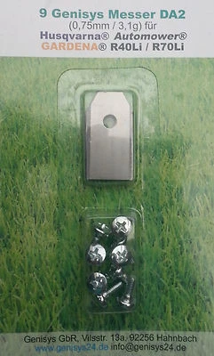 9 Longlife Messer 0,75mm DA2 Automower® 210C 220AC 220AC 230ACX 260ACX 265 ACX - Bild 1 von 2