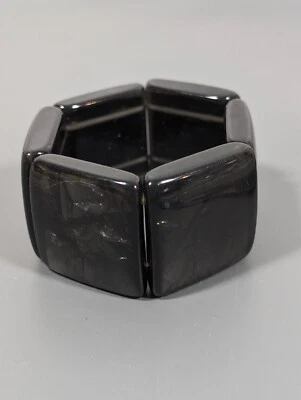 Brazalete grueso negro gris lámina acrílica panel cuadrado ancho 6 pulgadas Foto 1 de 4