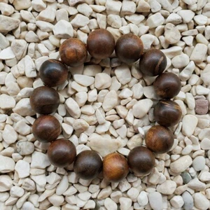 Nice Smell 14 Beads Borneo Aetoxylon Agarwood 16 MM Gaharu Buaya Bracelet #48 - Picture 1 of 4