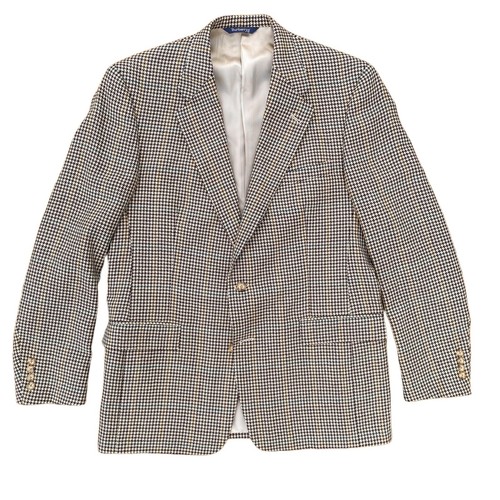 Burberry Vintage Houndstooth Blazer 43 Giacca Lunga Due Bottoni Union Made