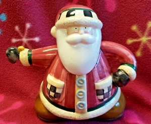 Short and Stout Santa Christmas Mini 6 1/2" Tall Teapot, Debbie Mumm, Sakura - Picture 1 of 10