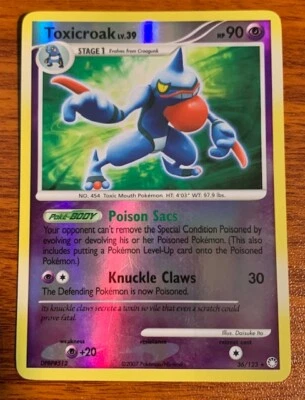 2007 Pokemon DP Mystery Treasures Toxicroak Holo #36/123-Used Free Shipping - Image 1 of 2