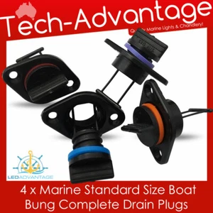 4 x Barco GRUESO Estándar 17 mm Flujo Interno COMPLETO Tapón de Drenaje Marino - Imagen 1 de 2