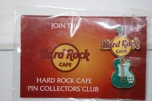 Pin para guitarra Hard Rock Cafe pin club de coleccionista nuevo en tarjeta excelente verde oscuro - Imagen 1 de 3