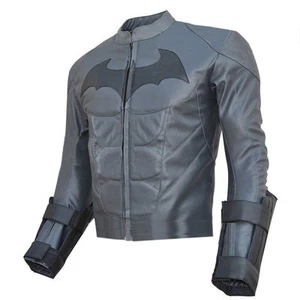 Batman Motorcycle Leather Jackets Men Motorbike Leather Jacket Racing Jacket CE - Picture 1 of 4