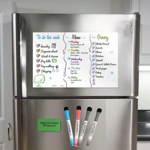 Fridge Planner Refrigerator White board 17x12 Blank Magnetic Dry Erase Board - Picture 1 of 5