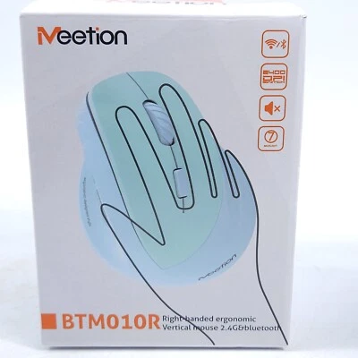 MEETION Ergonomic Wireless Vertical Mouse Backlit Rechargeable Bluetooth BTM010R - Image 1 of 4